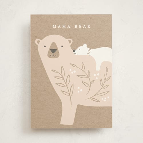 This is a kraft new baby greeting cards with standard by Karidy Walker called mama bear printing on signature in greeting cards