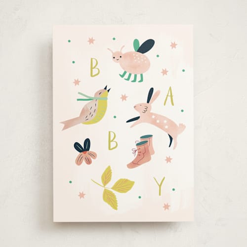 This is a ballet new baby greeting cards with standard by Eve Schultz called baby printing on signature in greeting cards
