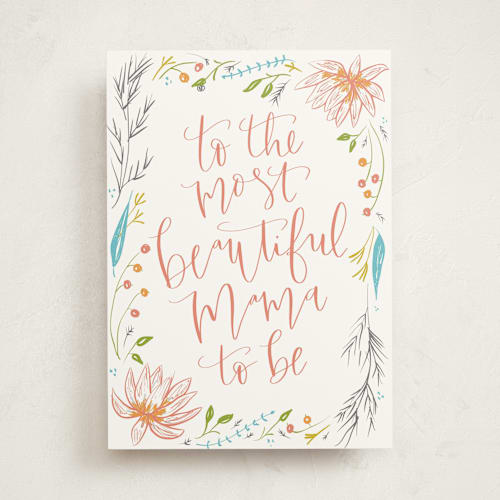 This is a rose new baby greeting cards with standard by Wildflower Paper Company called mama floral printing on signature in greeting cards