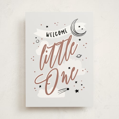 This is a mist new baby greeting cards with standard by Ana Sharpe called stellar wishes printing on signature in greeting cards