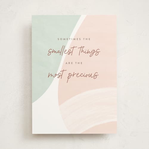 This is a blush new baby greeting cards with standard by Pixel and Hank called smallest things printing on signature in greeting cards