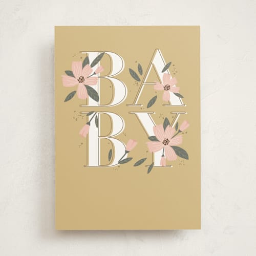 This is a honey new baby greeting cards with standard by Susan Zinader called bloom & grow printing on signature in greeting cards