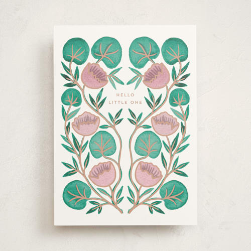 This is a lilypad new baby greeting cards with standard by Katharine Watson called little lilypad printing on signature in greeting cards