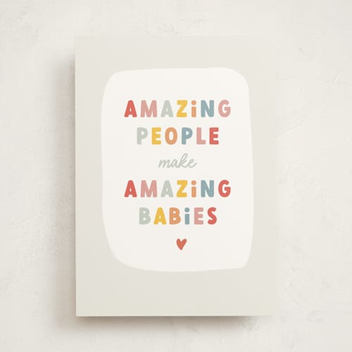 This is a mist new baby greeting cards with standard by Stacey Meacham called amazing babies printing on signature in greeting cards