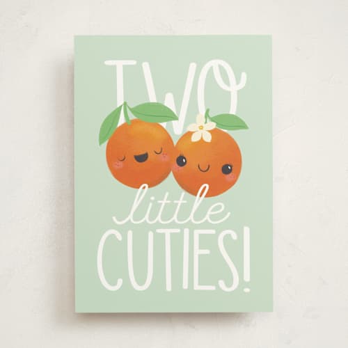 This is a mint new baby greeting cards with standard by Itsy Belle Studio called two little cuties printing on signature in greeting cards
