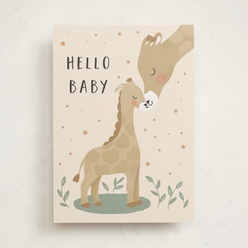 This is a sand new baby greeting cards with standard by Christy Hy Lee called mom and baby giraffe printing on signature in greeting cards