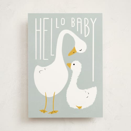 This is a pond new baby greeting cards with standard by Gwen Bedat called welcome to the pond printing on signature in greeting cards