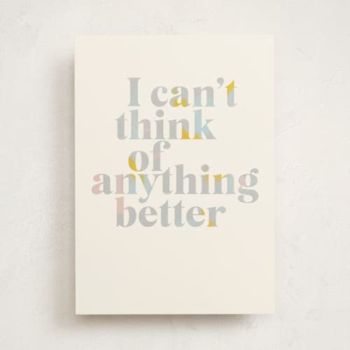 This is a champagne new baby greeting cards with standard by Julie Murray called a mini you printing on signature in greeting cards