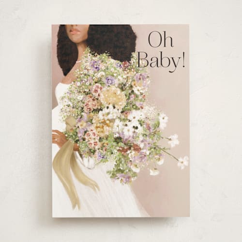 This is a garden new baby greeting cards with standard by Marabou Design called festooned baby printing on signature in greeting cards