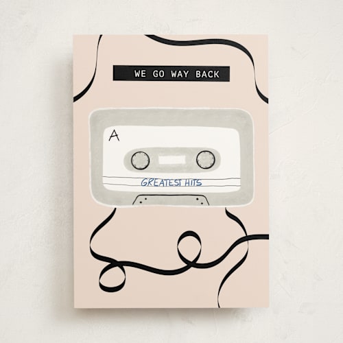 This is a beige birthday cards with standard by Maja Cunningham called way back printing on signature in greeting cards