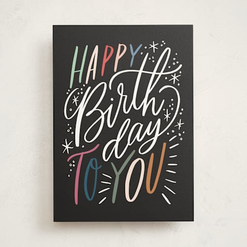 This is a slate birthday cards with standard by Alethea and Ruth called birthday lettering printing on signature in greeting cards