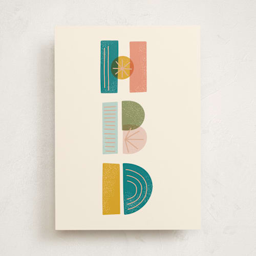 This is a cream birthday cards with standard by Everyday Hooray called hbd printing on signature in greeting cards