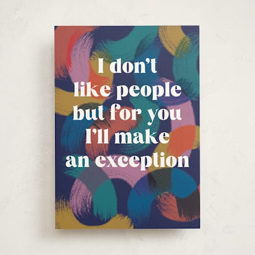 This is a navy birthday cards with standard by Jackie Crawford called exceptional friend printing on signature in greeting cards
