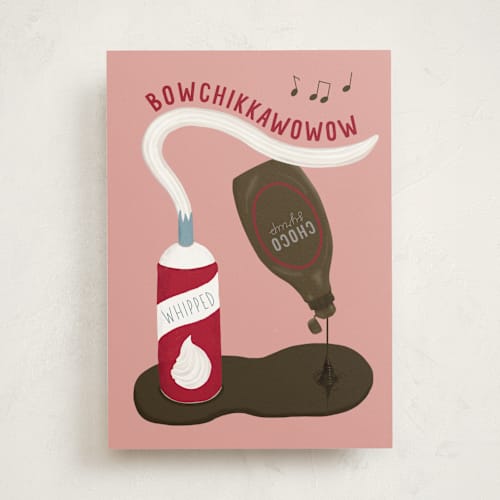 This is a rose birthday cards with standard by Deborah Chou called bowchikkawowow printing on signature in greeting cards