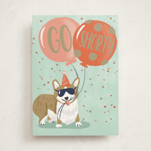 This is a mint birthday cards with standard by Gina Grittner called go shorty printing on signature in greeting cards