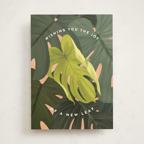 This is a jungle birthday cards with standard by Erin German called a new leaf printing on signature in greeting cards