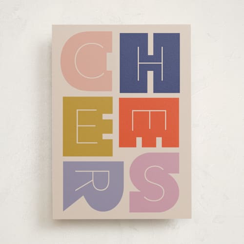 This is a beige birthday cards with standard by Jennifer Lew called frais printing on signature in greeting cards