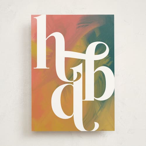 This is a colorful birthday cards with standard by Anna Elder called abstract hbd printing on signature in greeting cards