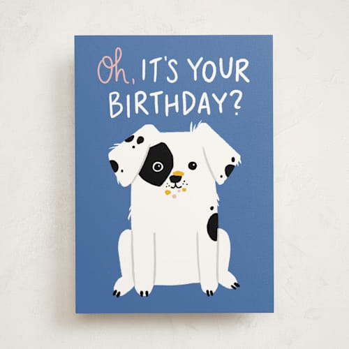 This is a royal birthday cards with standard by Genna Blackburn called cake thief printing on signature in greeting cards