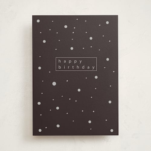 This is a slate birthday cards with standard by Tina Lee called modern party printing on signature in greeting cards