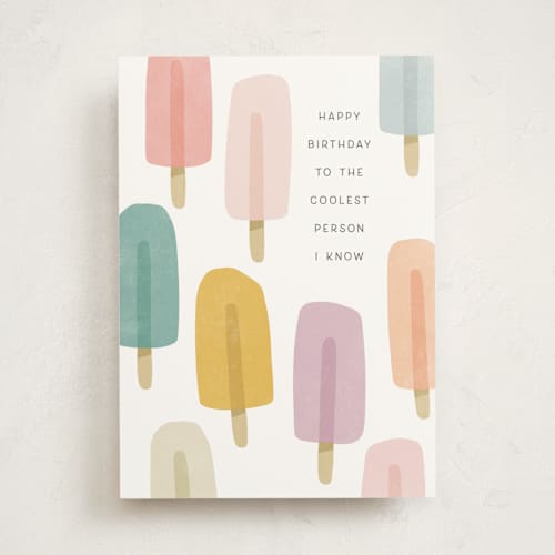This is a colorful birthday cards with standard by Karidy Walker called the coolest person printing on signature in greeting cards