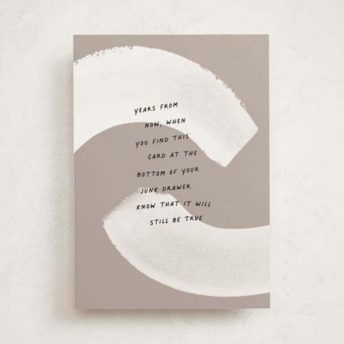 This is a pebble birthday cards with standard by Annie Clark called junk drawer printing on signature in greeting cards