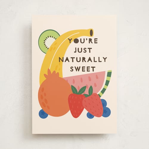 This is a candy birthday cards with standard by Megan Cash called twooti fruitti printing on signature in greeting cards