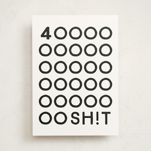 This is a snow birthday cards with standard by Baumbirdy called exclaimation printing on signature in greeting cards