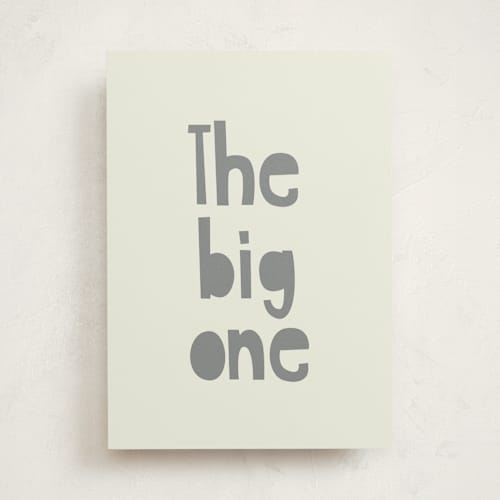This is a olive birthday cards with standard by Baumbirdy called big one printing on signature in greeting cards