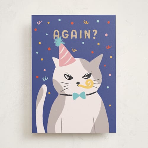 This is a periwinkle birthday cards with standard by chocomocacino called panookie printing on signature in greeting cards