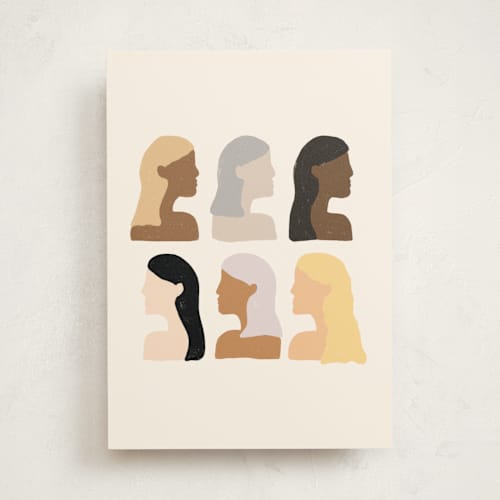 This is a cream greeting cards with standard by Amanda Houston called girls support girls printing on signature in greeting cards