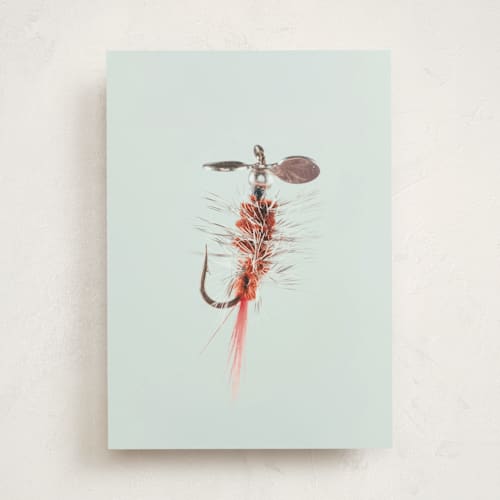 This is a freshwater blue greeting cards with standard by Andrew McClintock called pistol pete red printing on signature in greeting cards