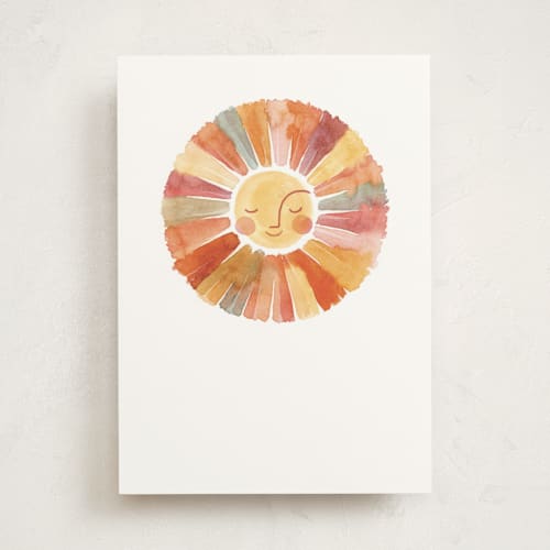 This is a sunny greeting cards with standard by Sara Berrenson called sun face printing on signature in greeting cards