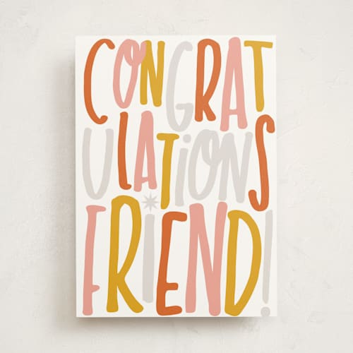 This is a tangerine congratulations cards with standard by Marabou Design called friendly printing on signature in greeting cards