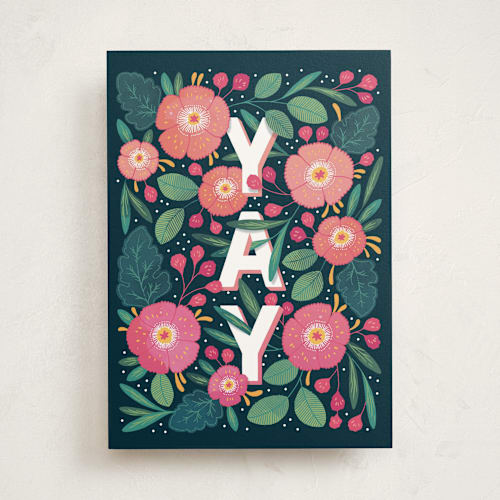 This is a rose congratulations cards with standard by Paper Raven Co. called yay yay! printing on signature in greeting cards