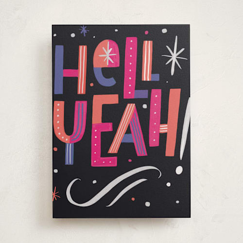 This is a ink congratulations cards with standard by Hannah Williams called hell yeah congrats printing on signature in greeting cards