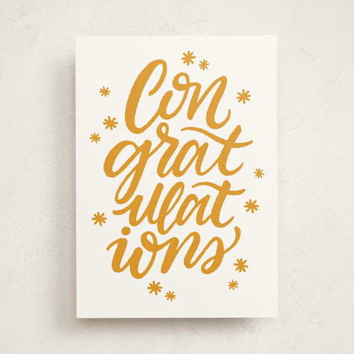 This is a gold congratulations cards with standard by Snow and Ivy called shimmer congrats printing on signature in greeting cards
