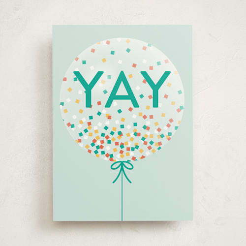 This is a sky congratulations cards with standard by Kelly Williams called yay confetti printing on signature in greeting cards