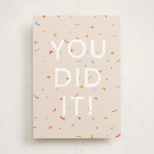 This is a cream congratulations cards with standard by Ellen Schlegelmilch called you did it! printing on signature in greeting cards