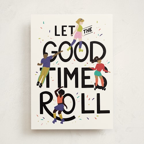 This is a confetti congratulations cards with standard by Shiny Penny Studio called let the good times roll printing on signature in greeting cards