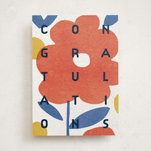 This is a tangerine congratulations cards with standard by Sumak Studio called bold flower printing on signature in greeting cards