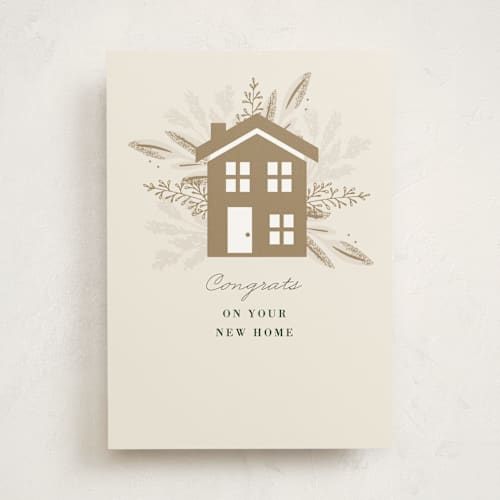 This is a eggnog congratulations cards with standard by Oma N. Ramkhelawan called gilded home printing on signature in greeting cards