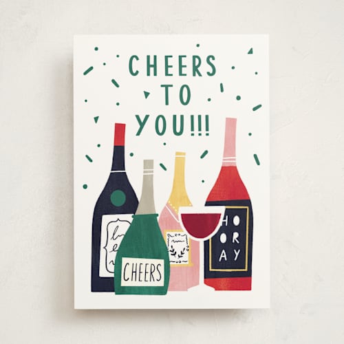 This is a ice congratulations cards with standard by Cindy Chu called wine cheers printing on signature in greeting cards