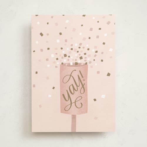 This is a ballet slipper congratulations cards with standard by Carolyn Kach called party popper printing on signature in greeting cards