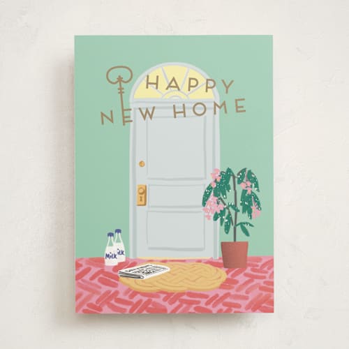 This is a mint congratulations cards with standard by Leia Matt called happy home printing on signature in greeting cards