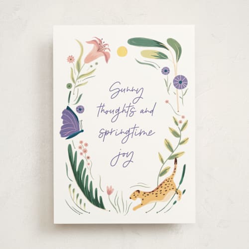 This is a iris greeting cards with standard by Morgan Ramberg called in the grass printing on signature in greeting cards
