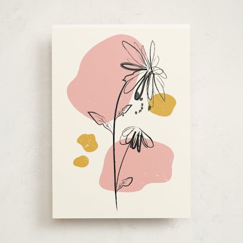 This is a ivory greeting cards with standard by Kanika Mathur called mod floral 2 printing on signature in greeting cards