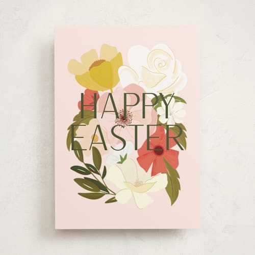 This is a bubblegum greeting cards with standard by Haley Warner called easter florals printing on signature in greeting cards