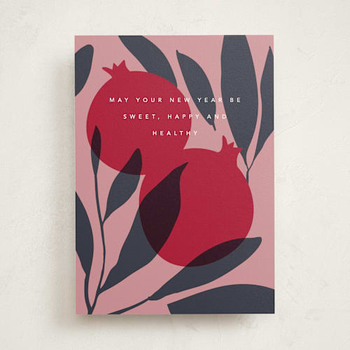 This is a poppy greeting cards with standard by Creo Study called mod rosh hashanah printing on signature in greeting cards
