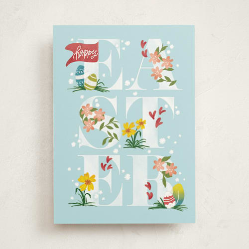 This is a frost greeting cards with standard by Erin L. Wilson called easter scene printing on signature in greeting cards
